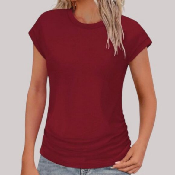 Smart Set round neck short sleeve top red women's size XL - Picture 1 of 4